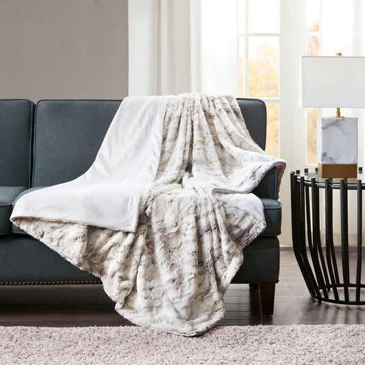 Oversized Faux Fur Throw - Natural