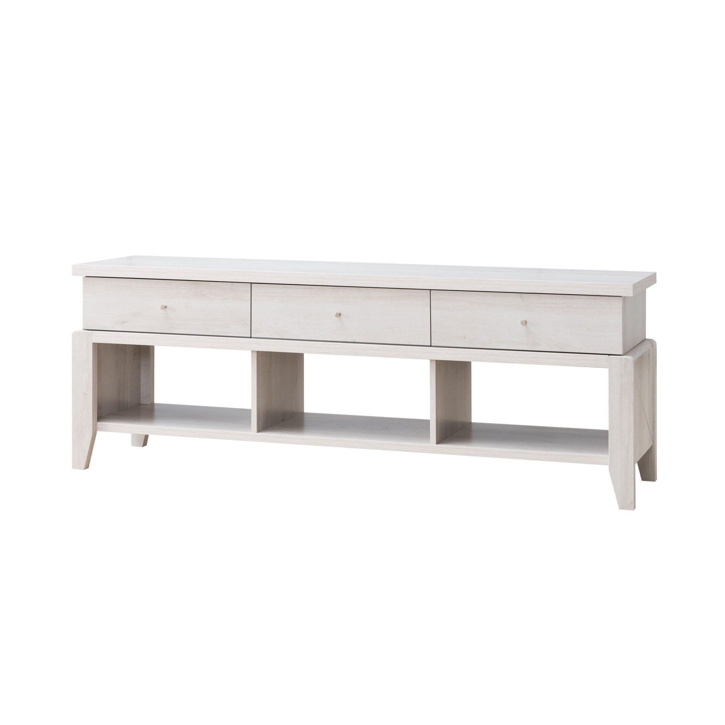 Manufactured Wood, Cabinet Enclosed Storage TV Stand - White Oak