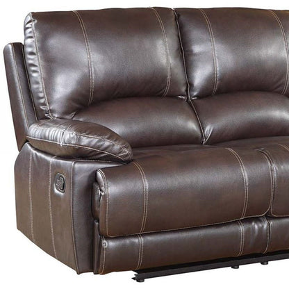 Love Seat Faux Leather Manual Reclining - Brown