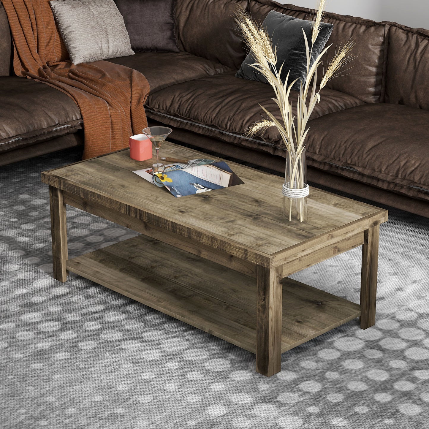 Joshua Creek - 48" Coffee Table - Barnwood