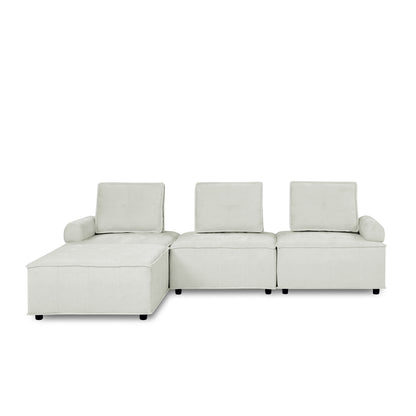 L-Shape Modular Sectional Sofa, DIY Combination, Chenille