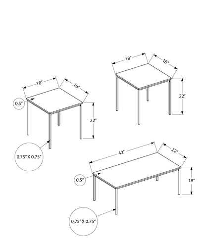 Table Set, Coffee, End, Contemporary, Modern (Set of 3)