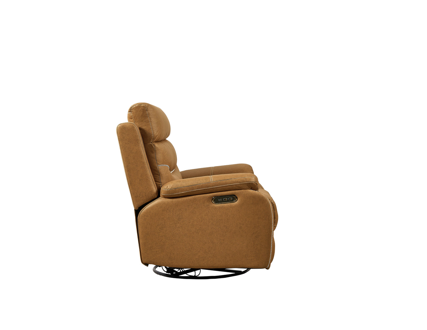 Dual Okin Motor Rocking And 240° Swivel Single Sofa Seat Recliner Chair Infinite Position, Head Rest With Power Function