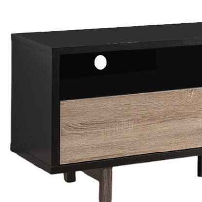 Enclosed Storage, TV Stand - Brown / Black