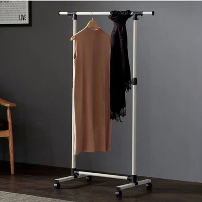 Standard Rod Clothing Garment Rack, Rolling Clothes Organizer On Wheels For Hanging Clothes, Steel