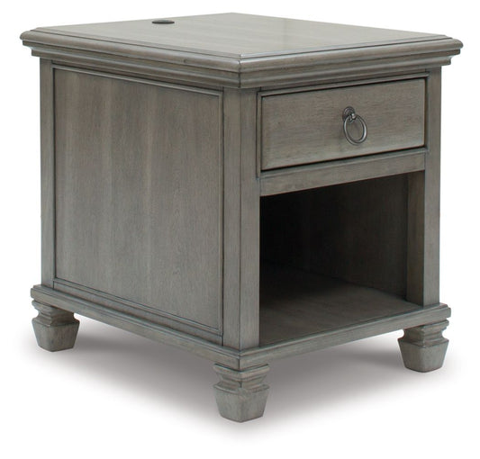 Lexorne - Gray - Rectangular End Table