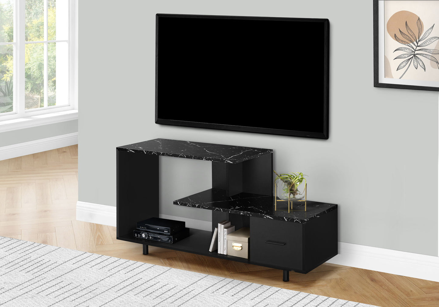 TV Stand, Console, Media Entertainment Center, Storage Drawer, Contemporary