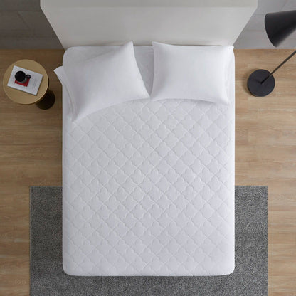 Percale Quilted Mattress Pad White