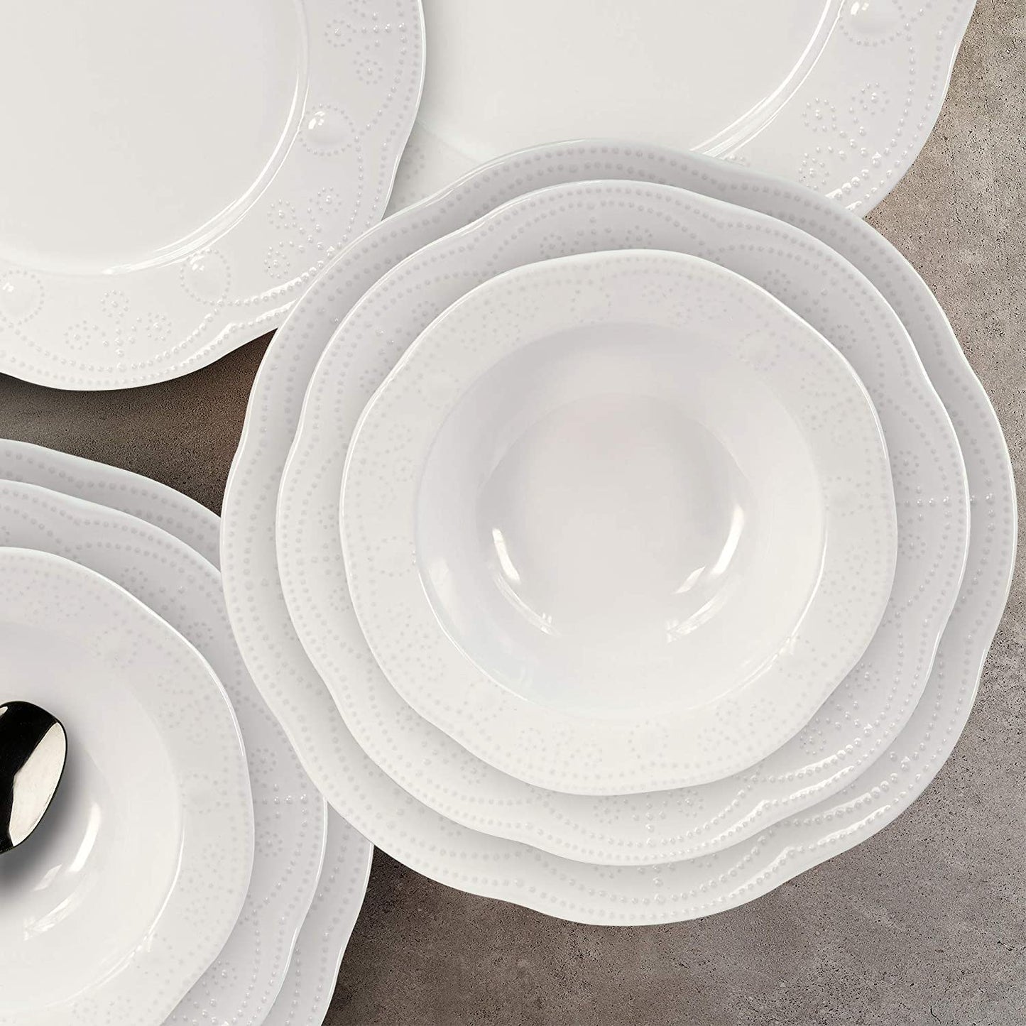 Fulya 12 Pieces Dinnerware Set - White