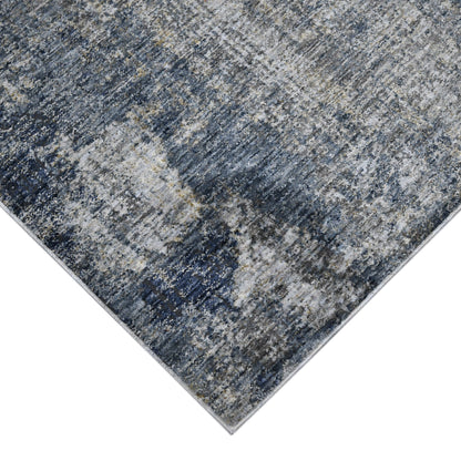 9' x 12' Abstract Power Loom Area Rug - Charcoal And Orange