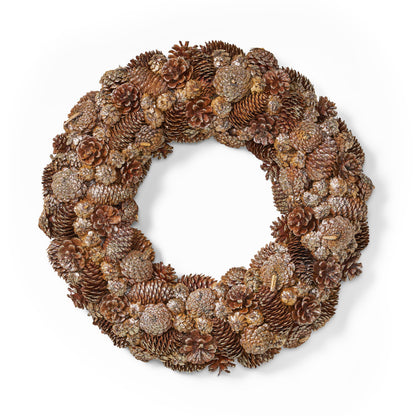 Pine Cone Wreath - Champagne