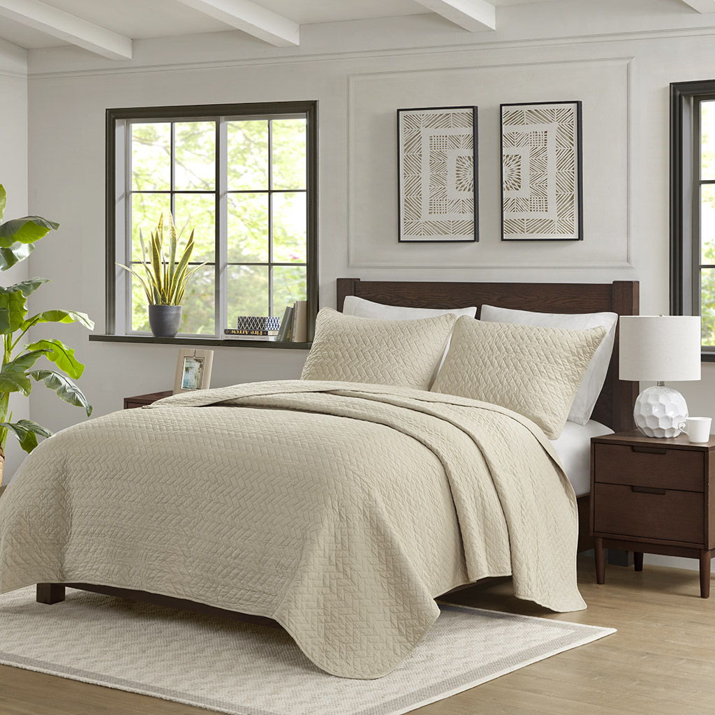 3 Piece Luxurious Oversized Quilt Set - Linen