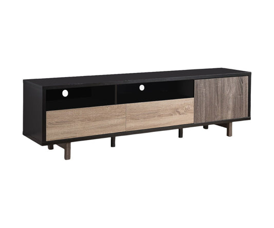 Enclosed Storage, TV Stand - Brown / Black