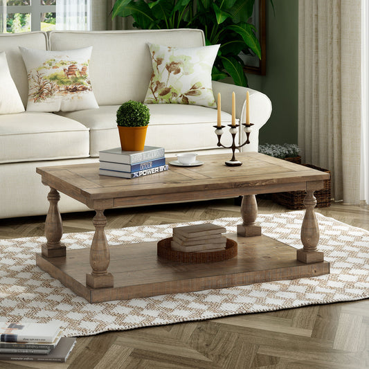 Gewnee - Rustic Coffee Table - Walnut