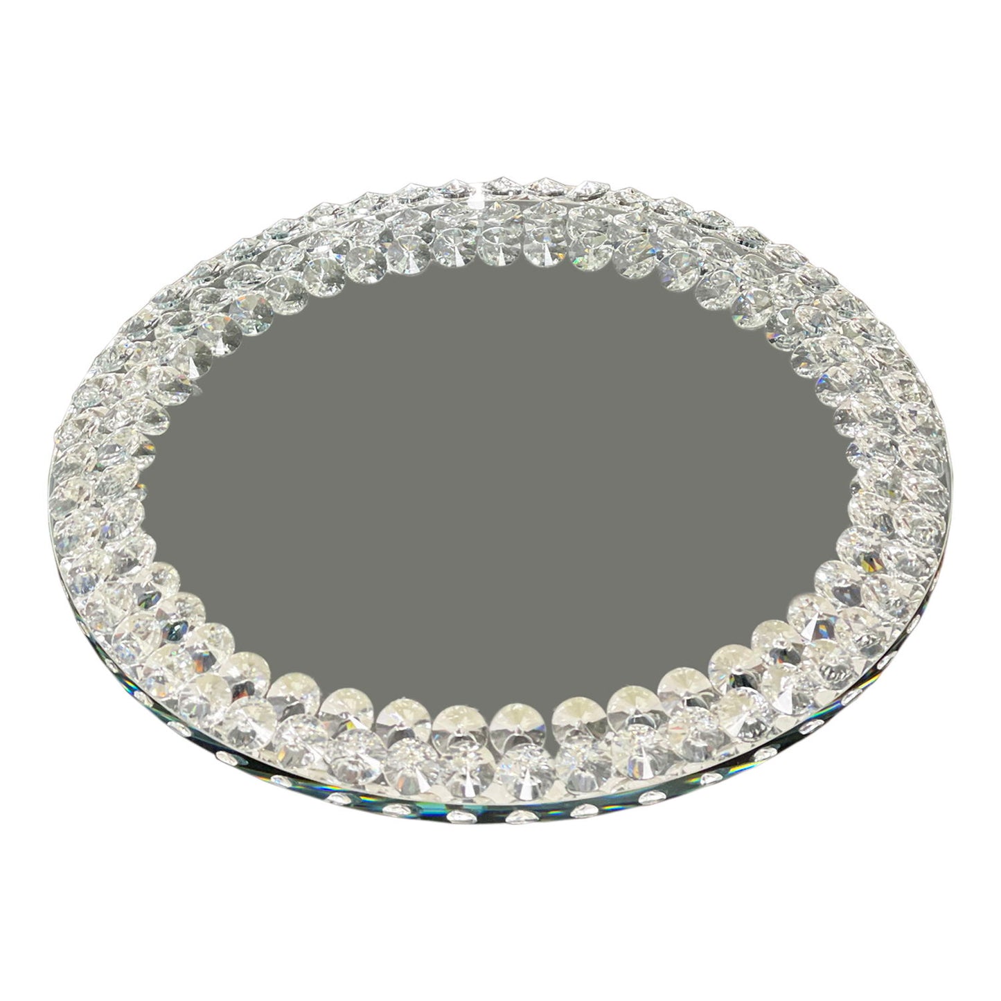 Ambrose Exquisite Lazy Susan Mirrored Spinning Tray - White