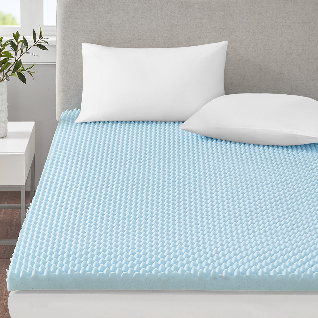 Comfort Reversible Hypoallergenic Cooling Mattress Topper All Season - Blue