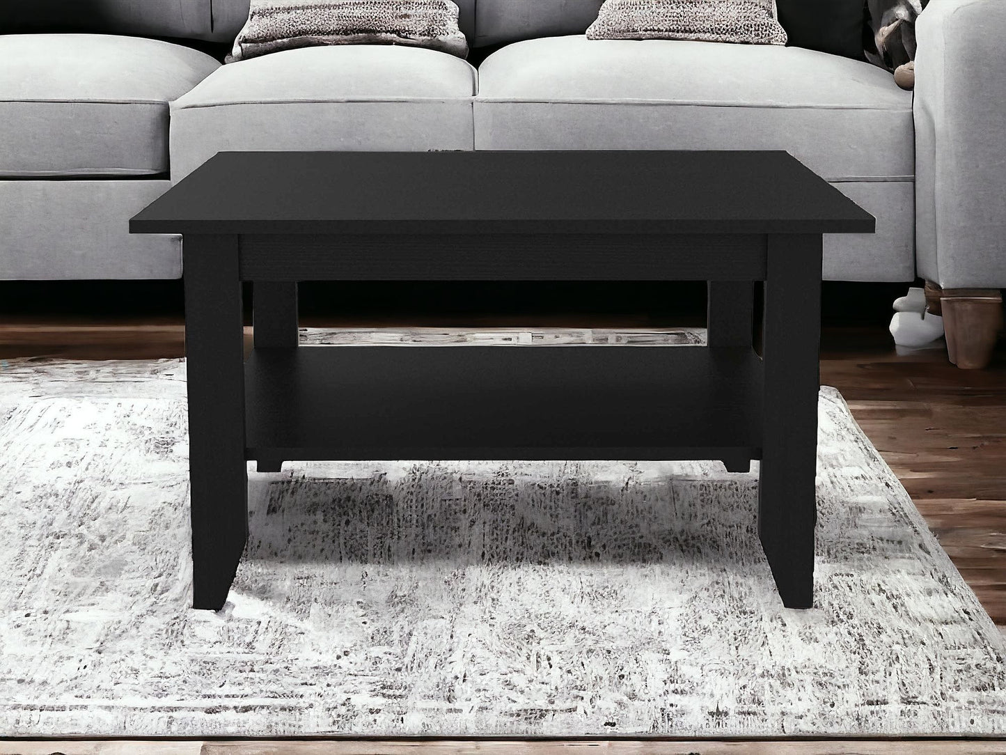 Coffee Table With Shelf - Black