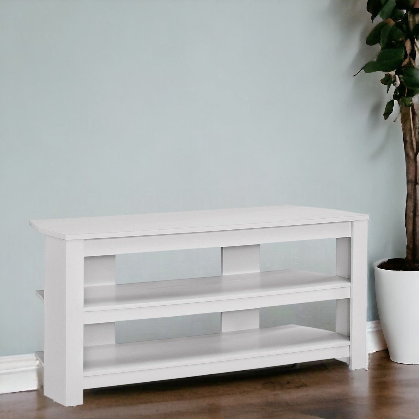 Particleboard Open Shelving TV Stand - White