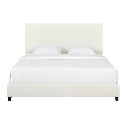 Boucle Upholstered Platform Bed