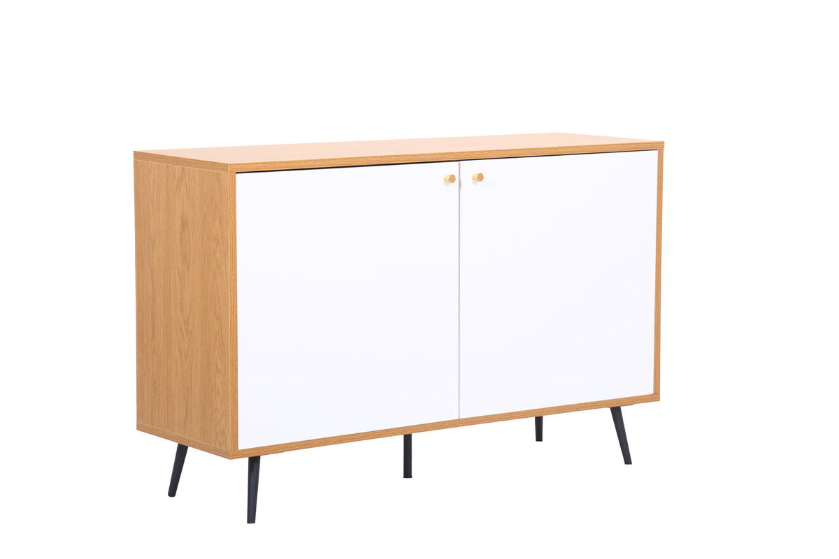 Carlotta - 46.5" Storage Console Cabinet Table - Light Brown And White