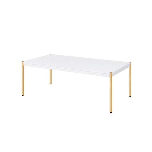 Otrac - Coffee Table - White & Gold Finish