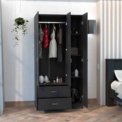 Combo Dresser 2 Drawer - Black