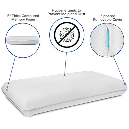 Offex Furniture Memory Foam Gel Standard Pillow