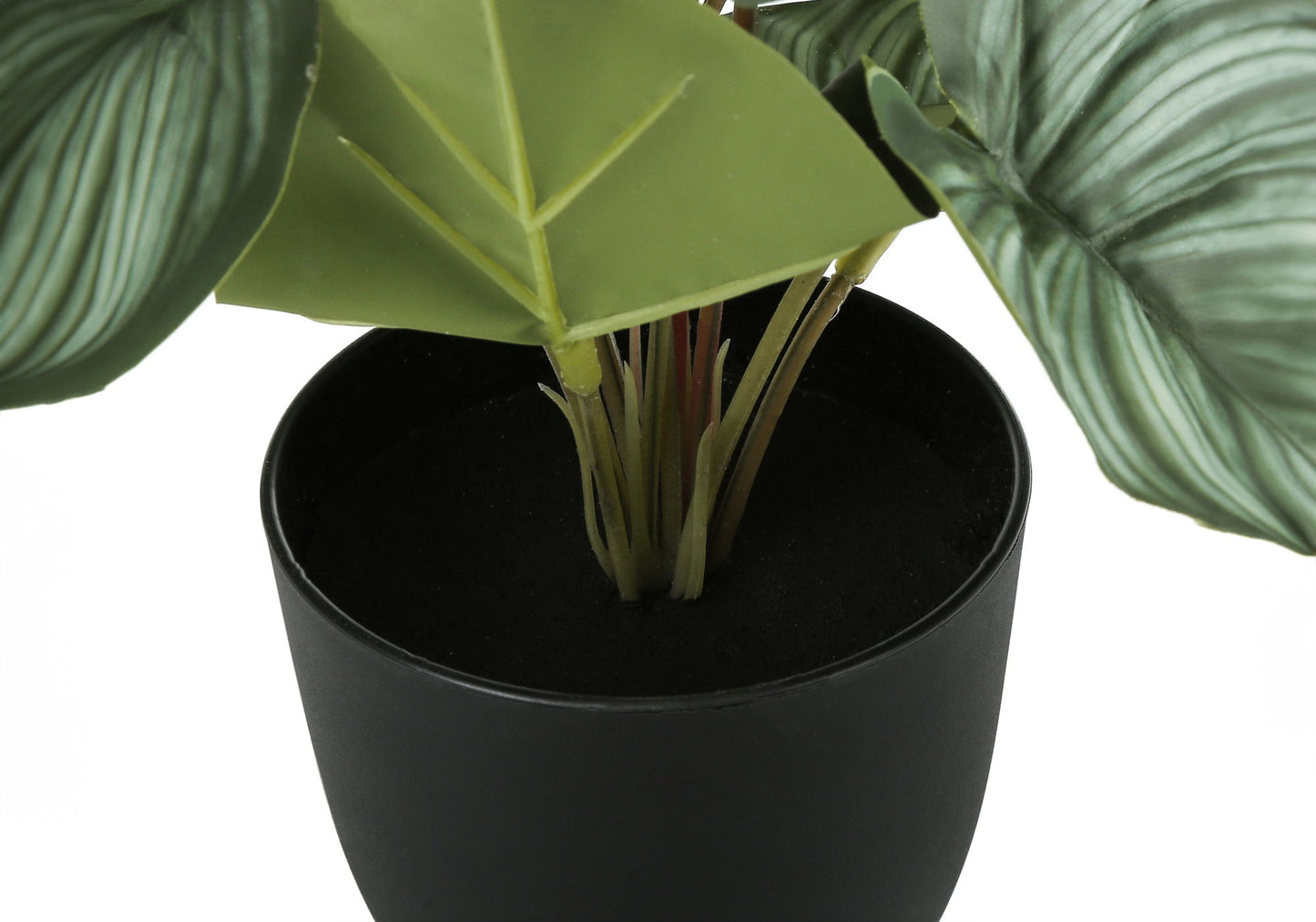 13" Tall, Artificial Plant, Epipremnum, Indoor, Faux, Fake, Table, Greenery, Potted, Decorative (Set of 2) - Green / Black