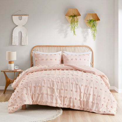 Clip Jacquard Comforter Set, Pink