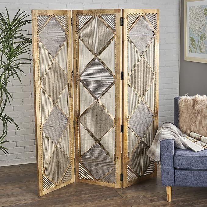 Verbena Wall Divider - Multi / Gray / Solid Wood