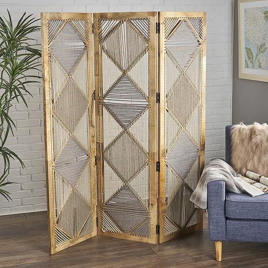 Verbena Wall Divider - Multi / Gray / Solid Wood