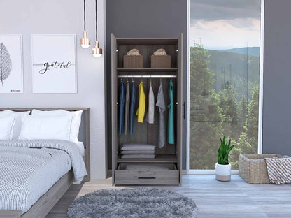 Tall Two Door Closet - Light Gray