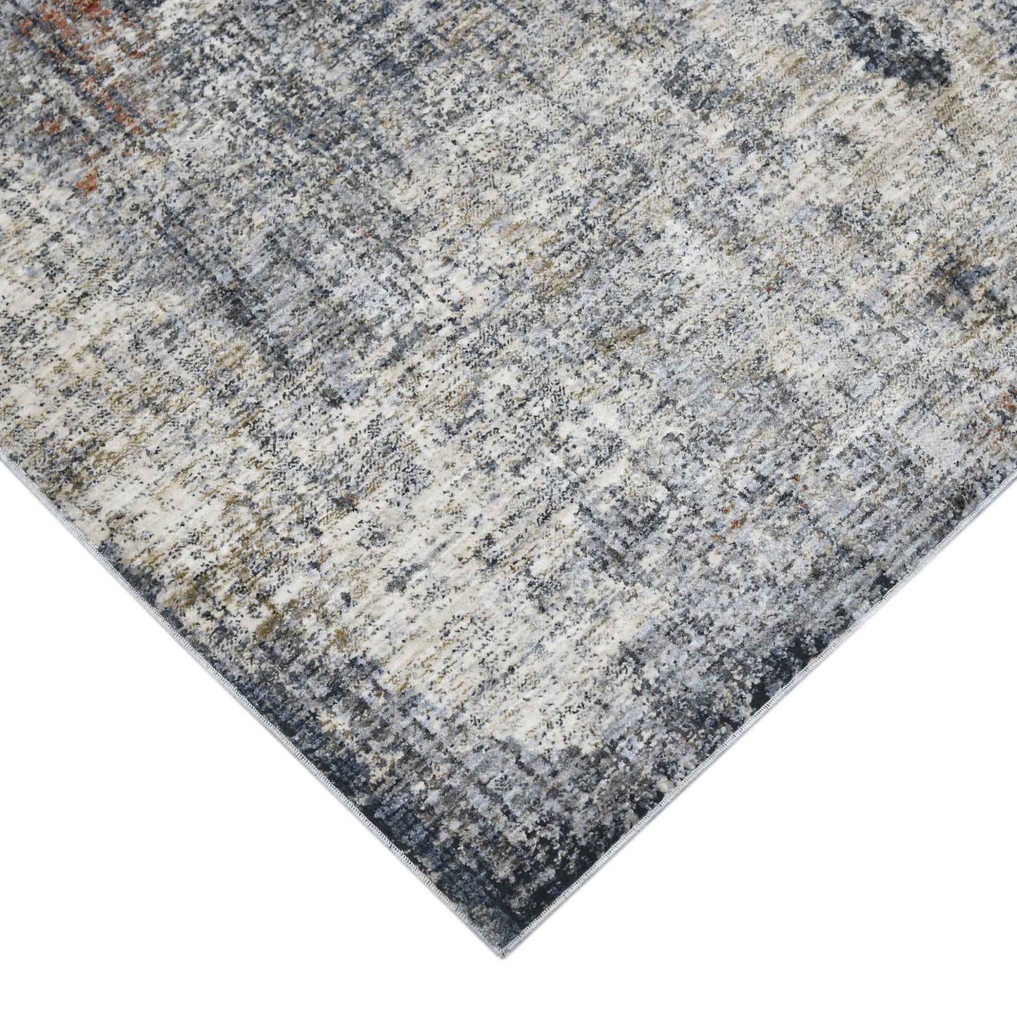 9' x 12' Abstract Power Loom Area Rug - Ivory And Gray