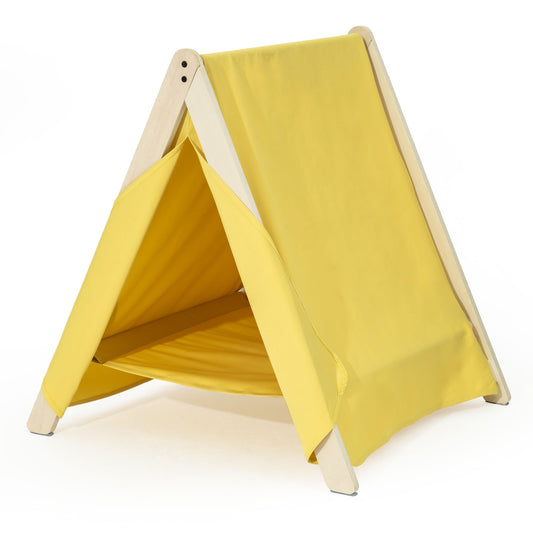 Pet Tent, Cat Tent For Indoor Cats, Wooden Cat House For Small Pets, Yellow