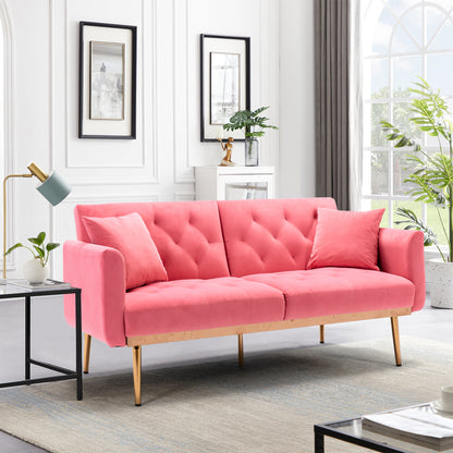 COOLMORE  Velvet  Sofa , Accent sofa .loveseat sofa with rose gold metal feet  and