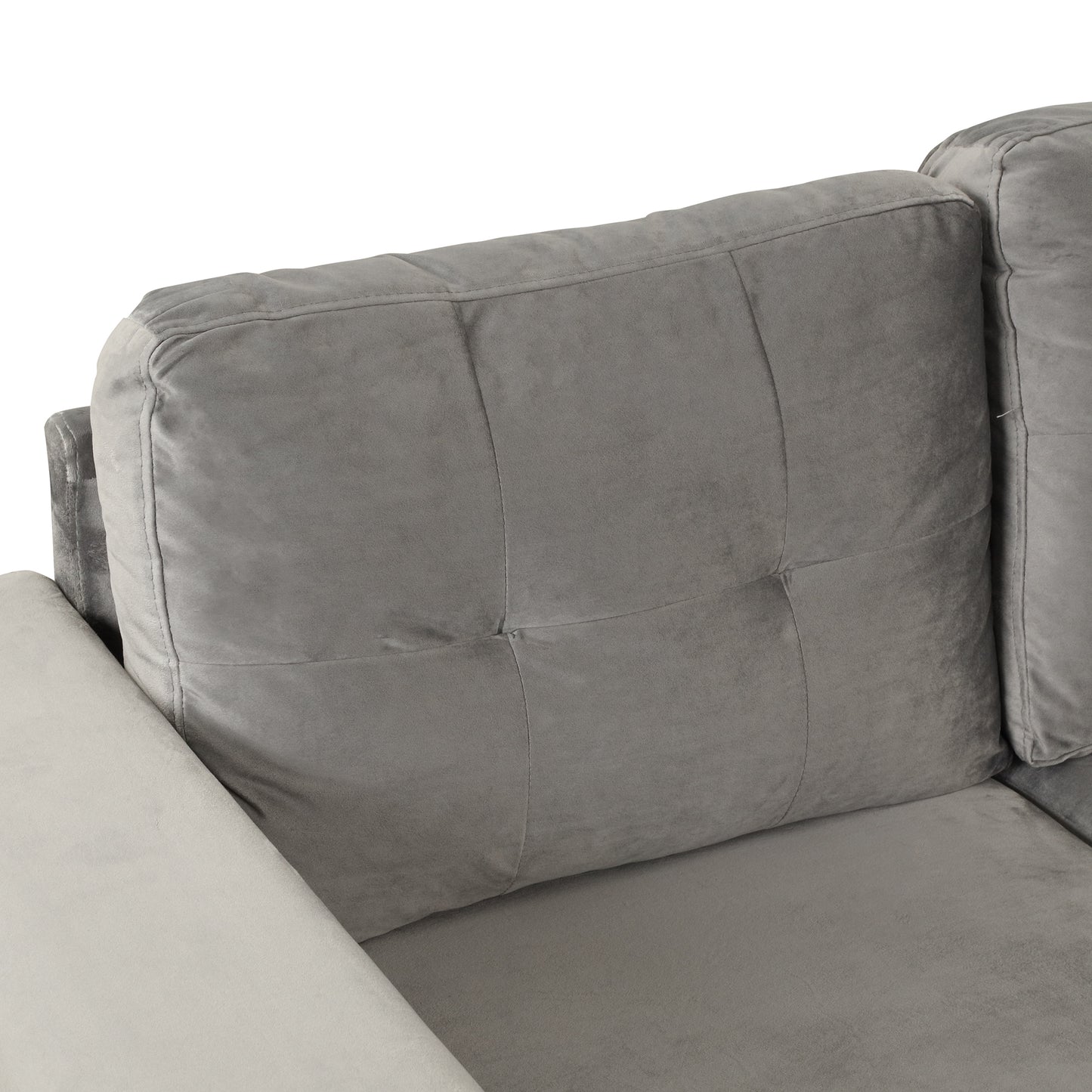 106.5" Modern Sectional Sofa with Storage Ottoman, L-Shape Couch with 2 Pillows and Cup Holder,Sectional Sofa with Reversible Chaise for Living Room,Gray