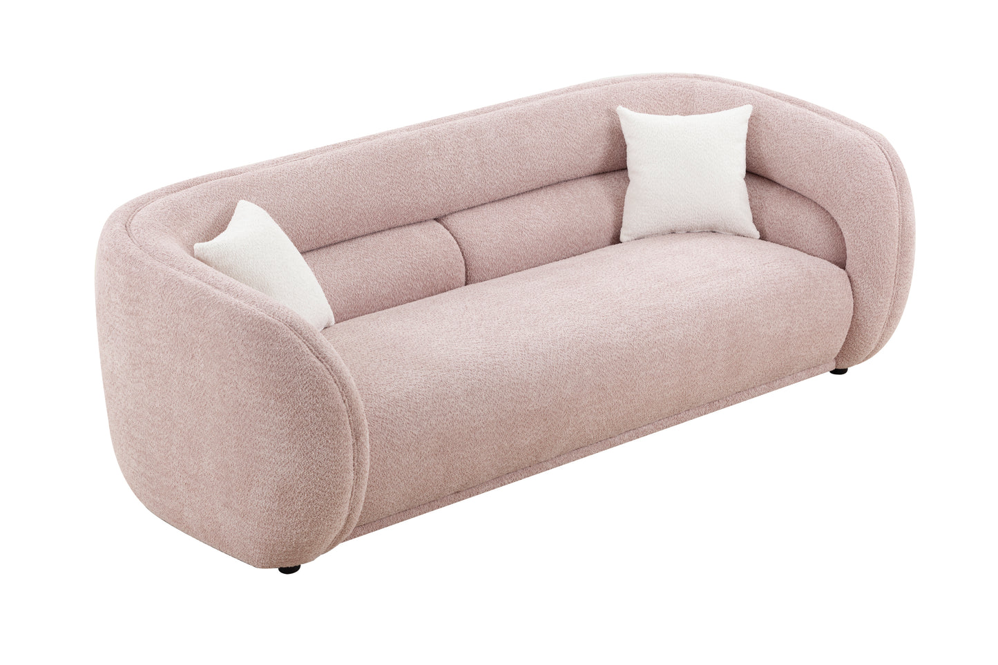 90.6'' Mid Century Modern Curved Sofa Counch Living Room Sofa, PINK