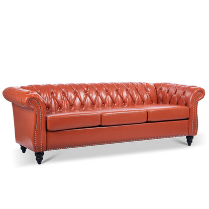 84" Rolled Arm Chesterfield 3 Seater Sofa