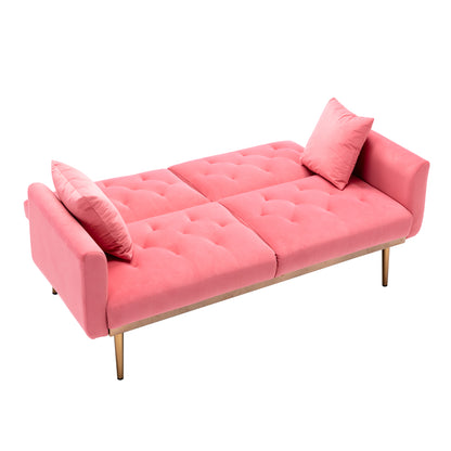 COOLMORE  Velvet  Sofa , Accent sofa .loveseat sofa with rose gold metal feet  and