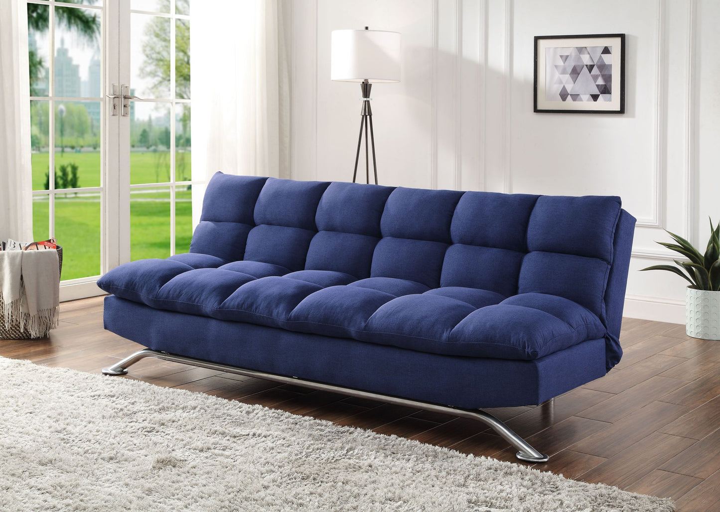 ACME Petokea Adjustable Sofa, Blue Fabric 58255