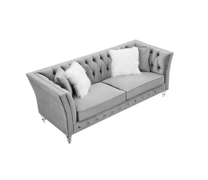 Solid Color Tufted Sofa for Living Room