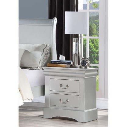 ACME Louis Philippe III Nightstand in Platinum 26703