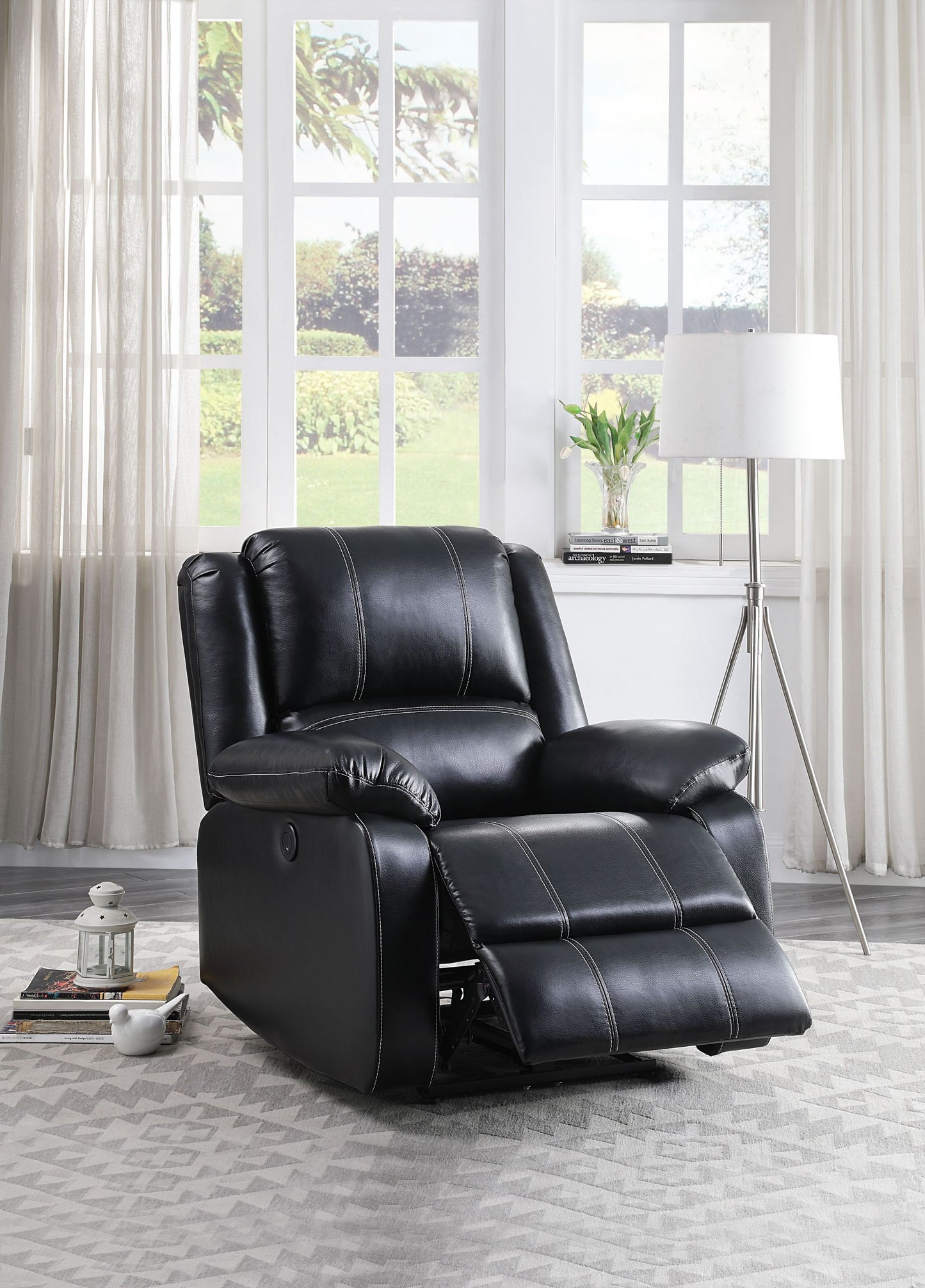 ACME Zuriel Power Recliner, Black PU 52288