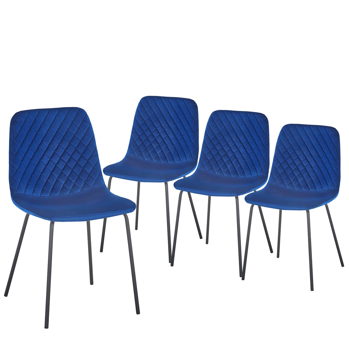 Dining Chair set of 4 PCS（BLUE），Modern style，New technology，Suitable for restaurants, cafes, taverns, offices, living rooms, reception rooms.Simple structure, easy installation.