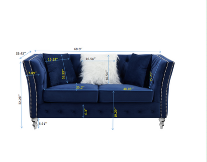 L8085 Two-seater sofa Navy Blue