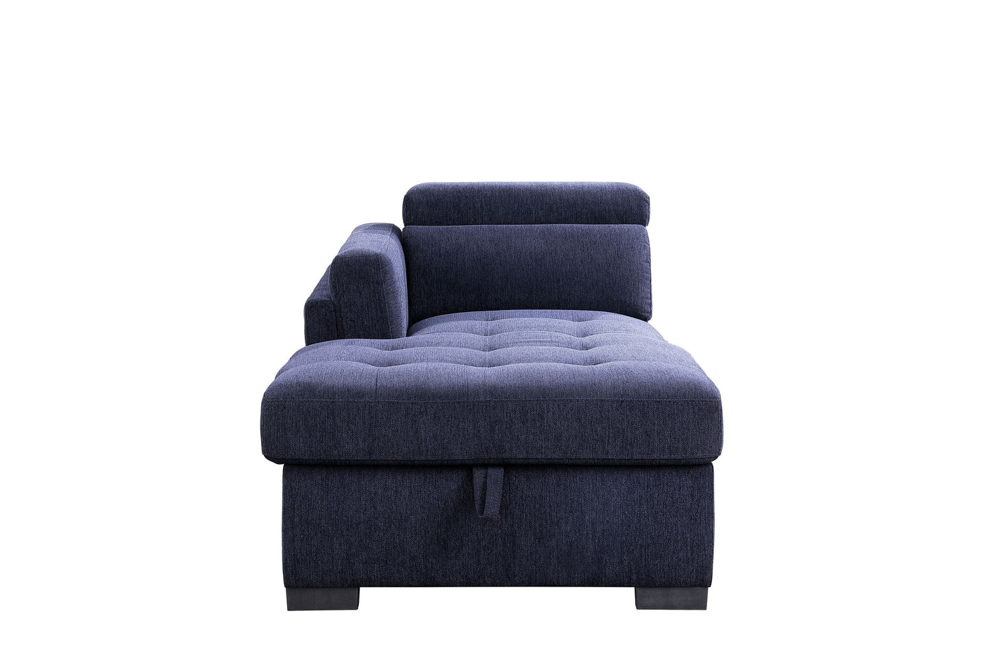 ACME Nekoda Storage Sleeper Sectional Sofa and Ottoman, Navy Blue Fabric 55520