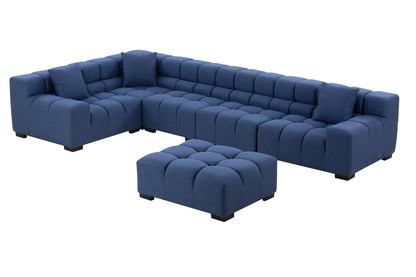 Modular Seating Sofa Couch L-Shaped Sectional sofa with Ottoman BLUE