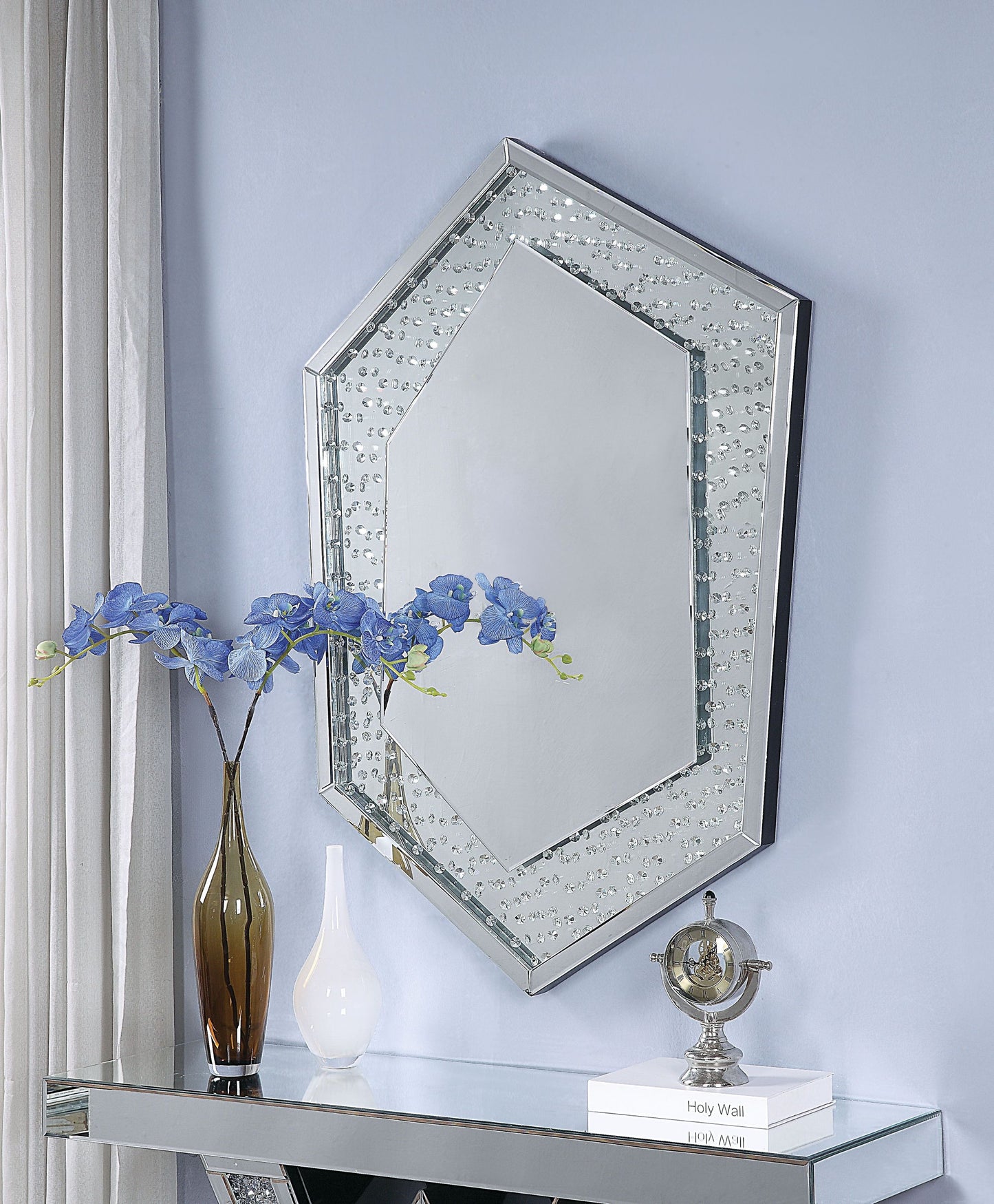 ACME Nysa Wall Decor in Mirrored & Faux Crystals 97570