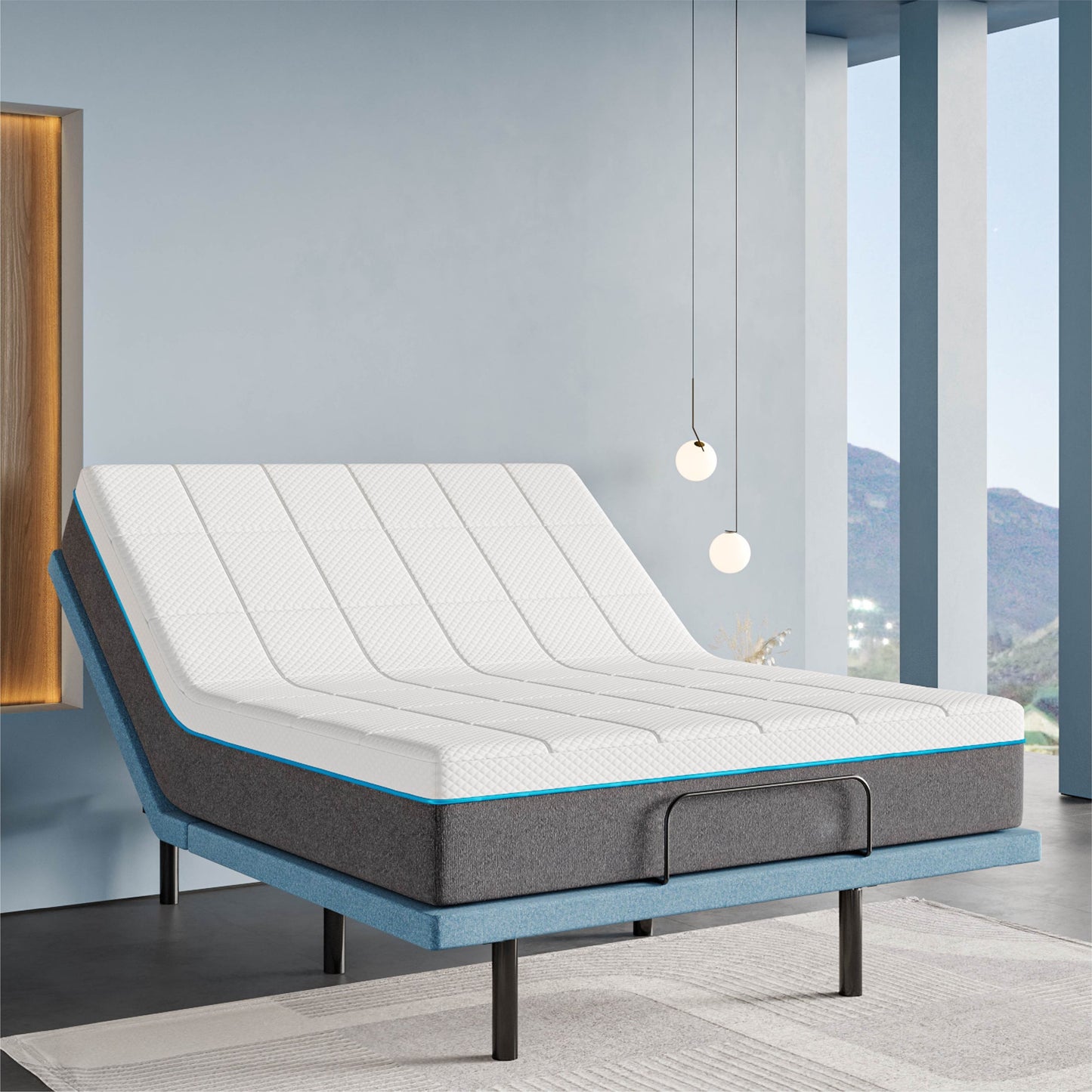 NLP230F King Adjustable Bed Base Frame with Wireless Remote, Independent Head & Foot