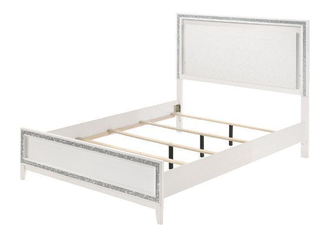 ACME Haiden Eastern King Bed, LED & White Finish 28447EK